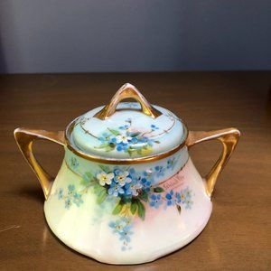 HAND PAINTED BAVARIA SUGAR COVERED BOWL